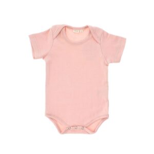 Tutete pink babybody med korte ærmer i bomuld